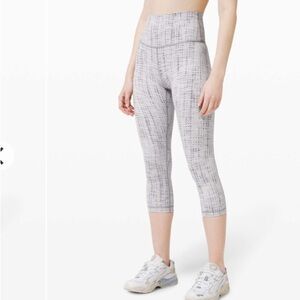 lululemon athletica High-Rise Printed Cropped Leggings in Light Gray